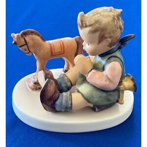 Hummel Goebel Porcelain Figure #658 Playful Blessings Boy with Toy Horse Germany